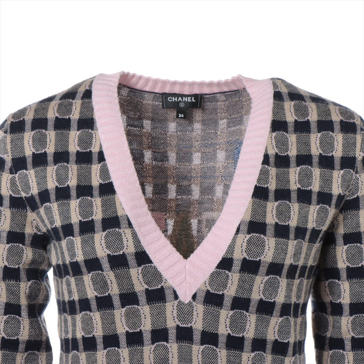 Top Quality Chanel Coconut Button Casimir X Wool e One Earrings 34  Beige X Pink P71378K10265