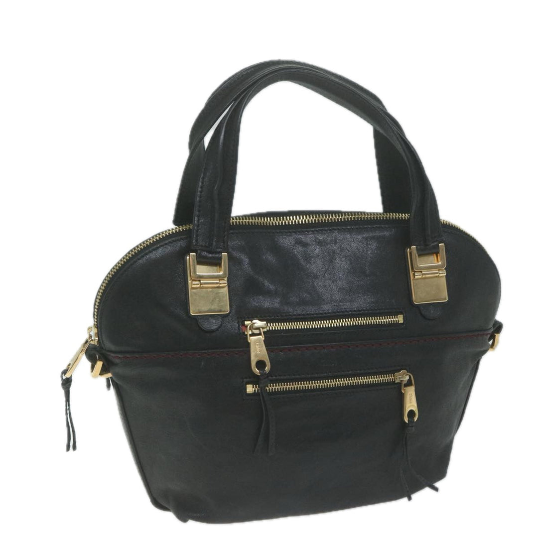 Chloe Hand Bag Leather Black 66030