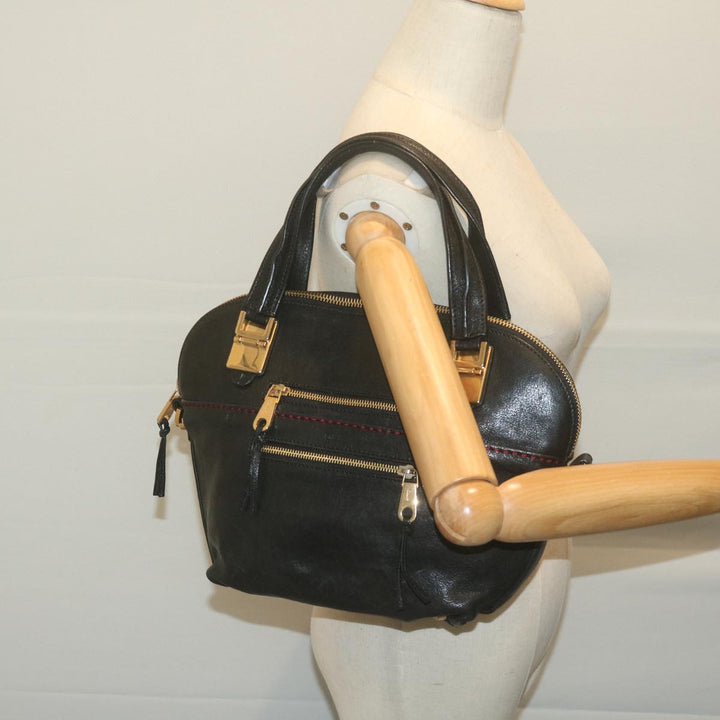 Chloe Hand Bag Leather Black 66030
