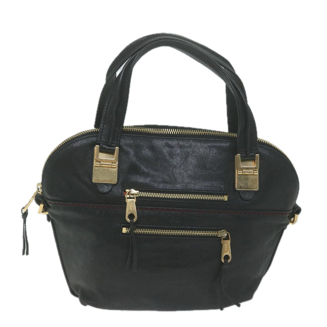 Chloe Hand Bag Leather Black 66030