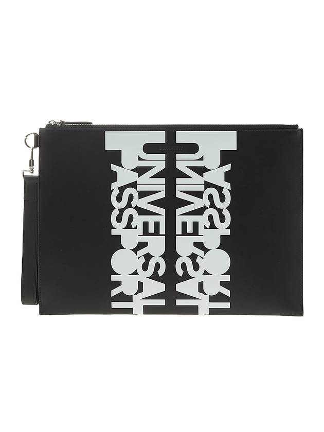 Burberry Universal Passport Leather Clutch Bag Black