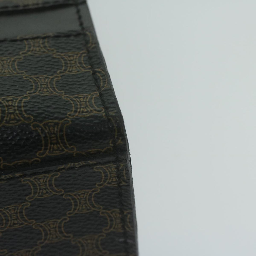 Celine Macadam Canvas Hand Bag PVC Brown Black Auth 66116