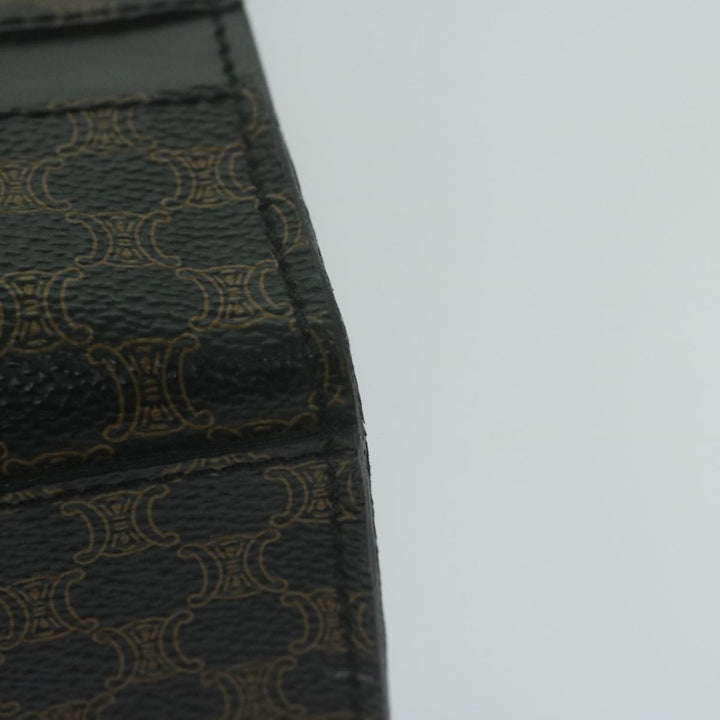 Celine Macadam Canvas Hand Bag PVC Brown Black Auth 66116