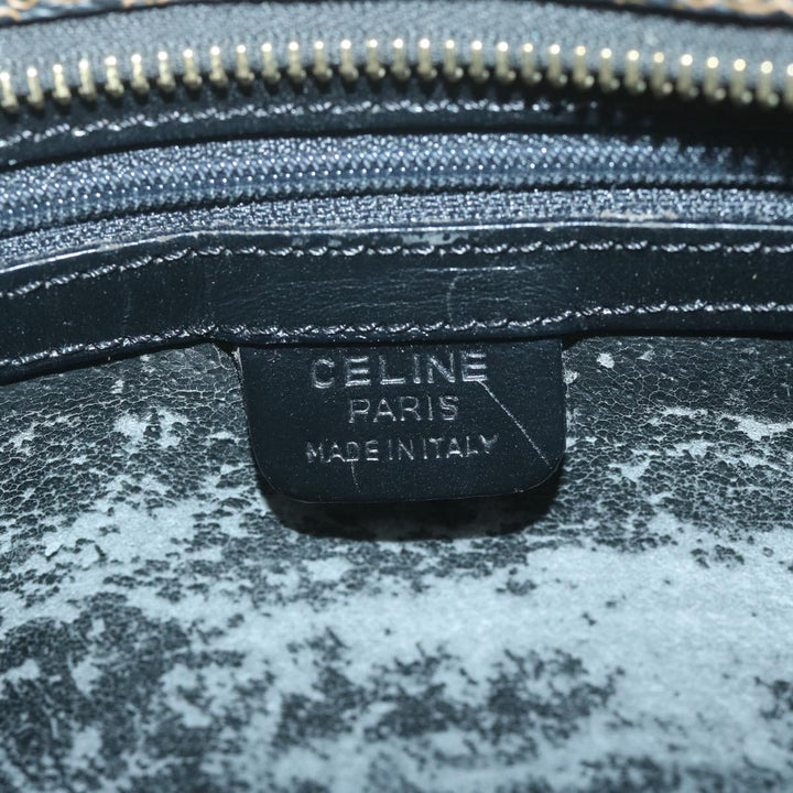 Celine Macadam Canvas Hand Bag PVC Brown Black Auth 66116