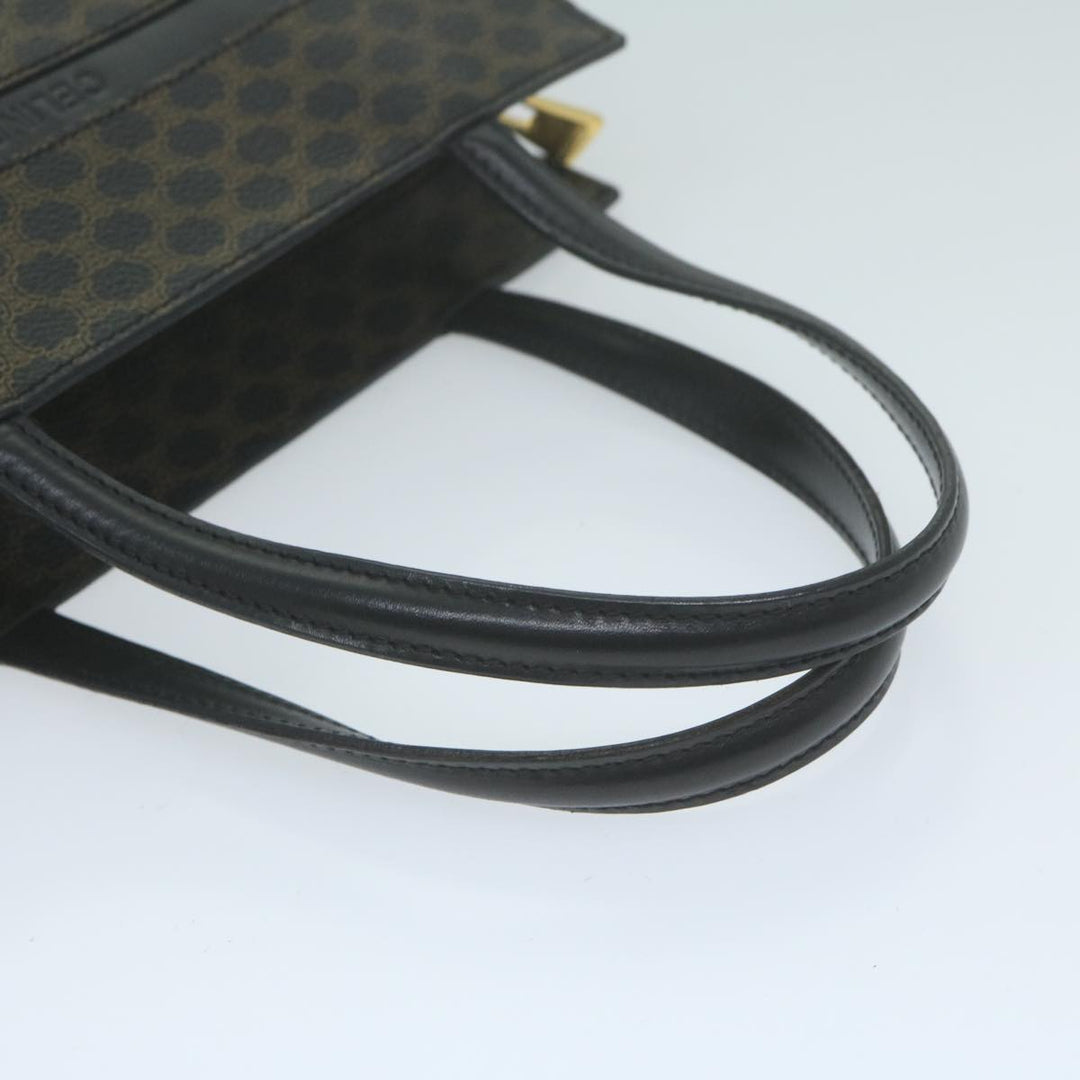 Celine Macadam Canvas Hand Bag PVC Brown Black Auth 66116