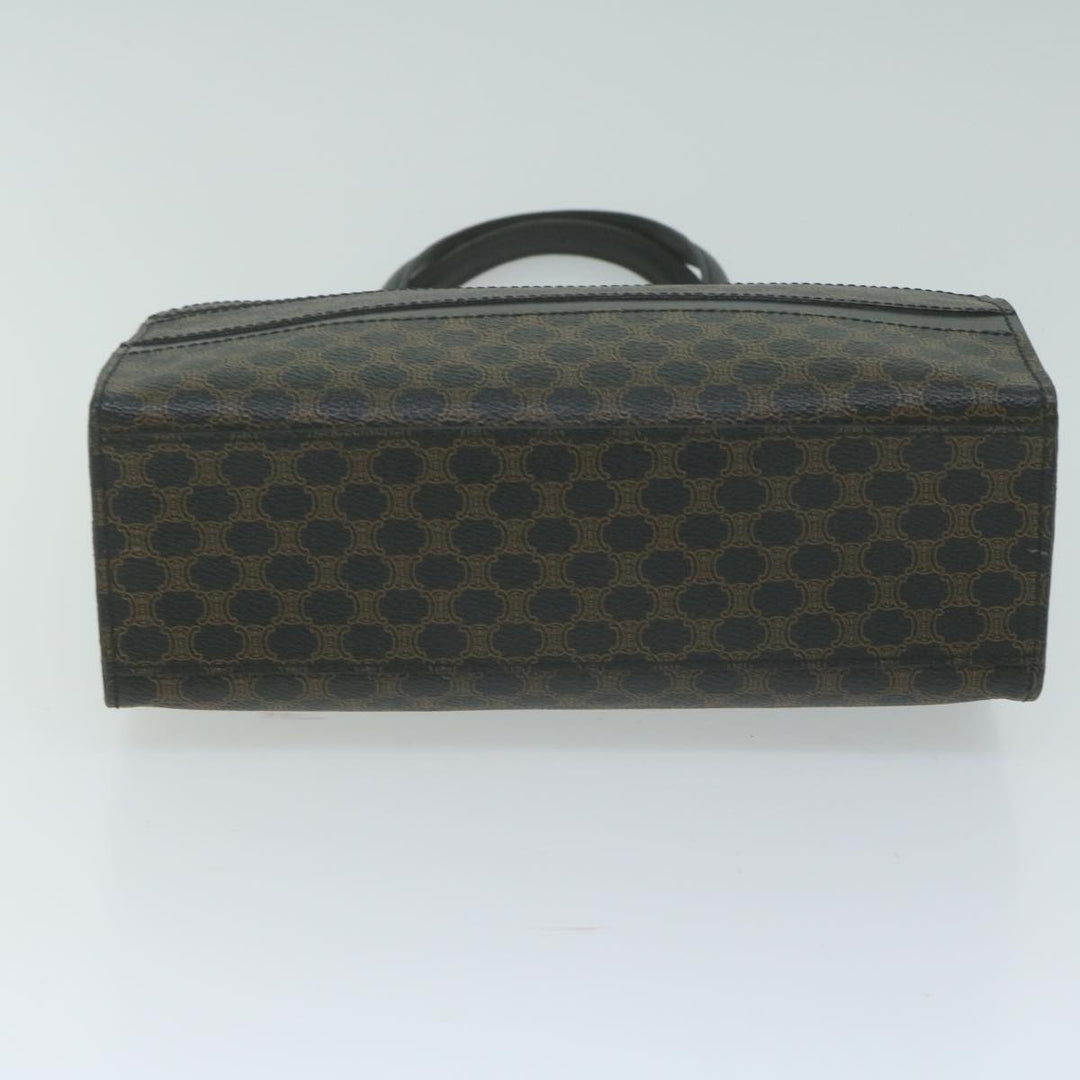Celine Macadam Canvas Hand Bag PVC Brown Black Auth 66116