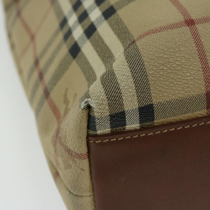 BURBERRY Nova Check Tote Bag PVC Beige Auth 66284