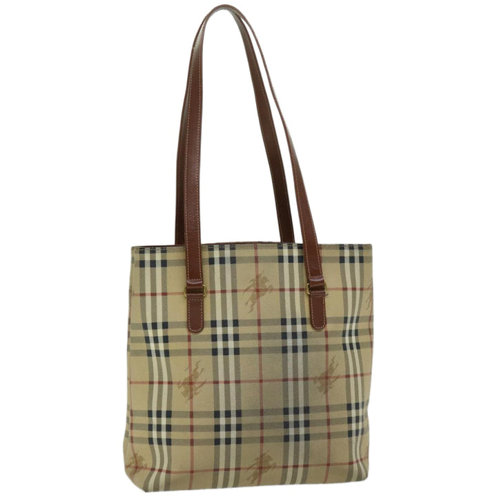 BURBERRY Nova Check Tote Bag PVC Beige Auth 66284