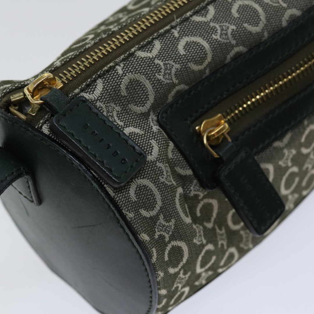 Celine C Macadam Canvas Shoulder Bag Green Auth 66346