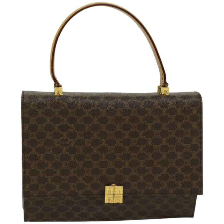 Celine Macadam Canvas Hand Bag PVC 2way Brown Auth 66347