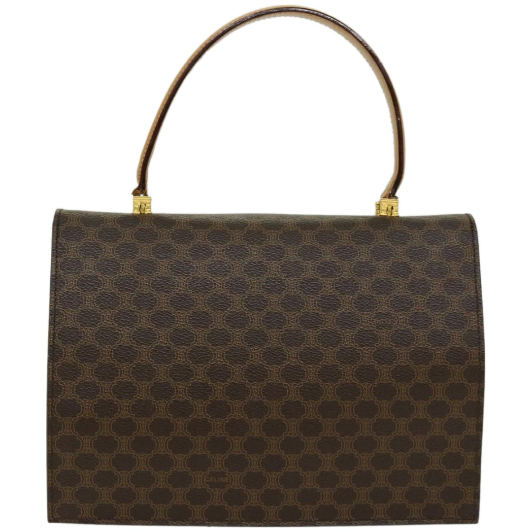 Celine Macadam Canvas Hand Bag PVC 2way Brown Auth 66347