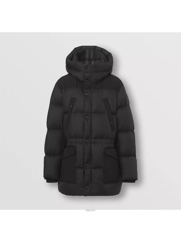 Burberry Logo Applique Nylon Puffer Coat Black