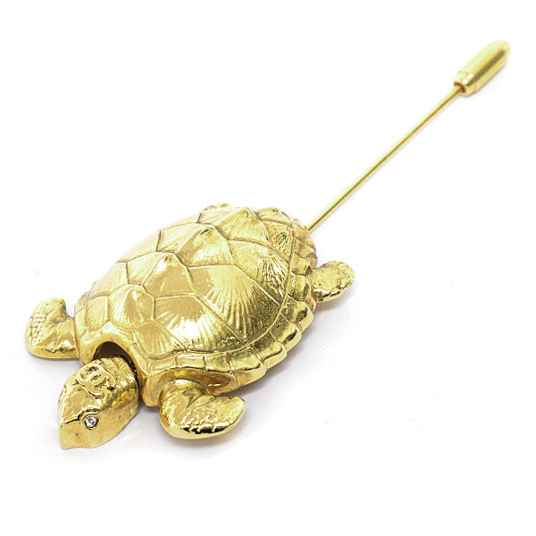 Top Quality Chanel Turtle Motif Brooch Vintage Gold