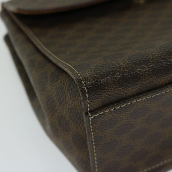 Celine Macadam Canvas Hand Bag PVC 2way Brown Auth 66450
