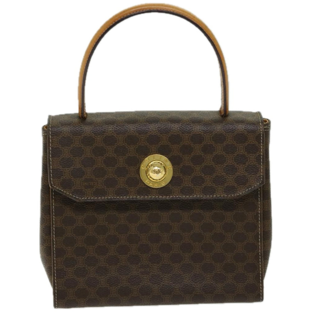 Celine Macadam Canvas Hand Bag PVC 2way Brown Auth 66450