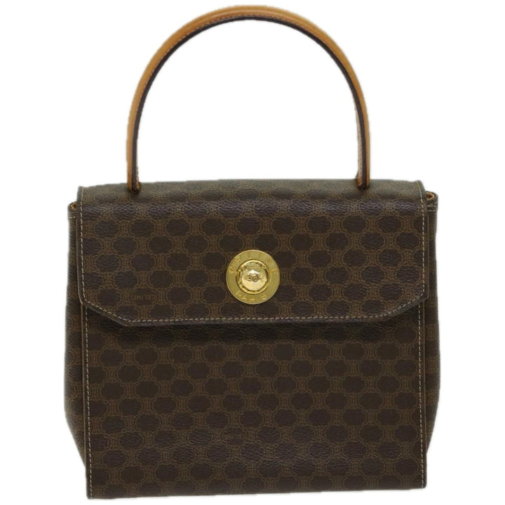 Celine Macadam Canvas Hand Bag PVC 2way Brown Auth 66450