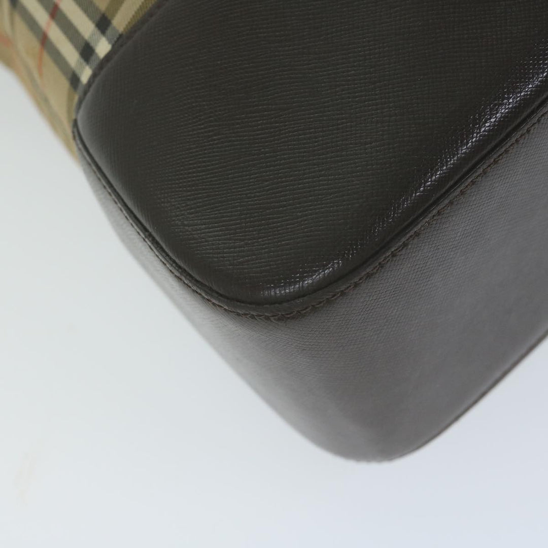 Burberry Nova Check Tote Bag Canvas Beige Auth 66489