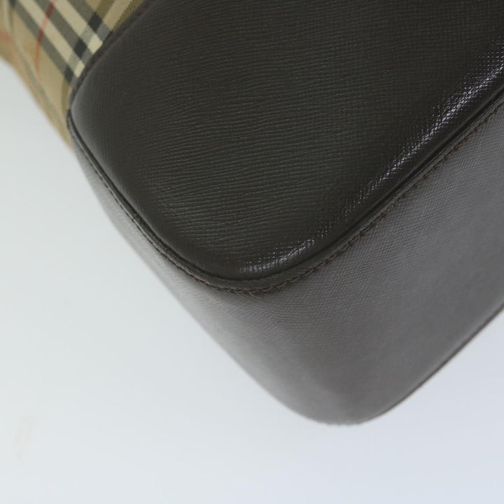 Burberry Nova Check Tote Bag Canvas Beige Auth 66489