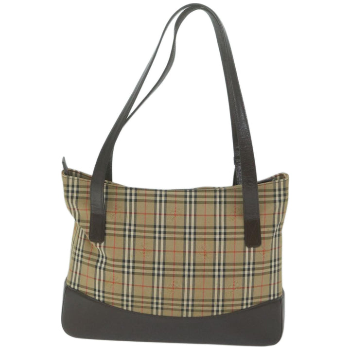 Burberry Nova Check Tote Bag Canvas Beige Auth 66489