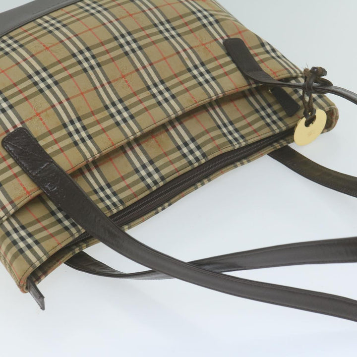 Burberry Nova Check Tote Bag Canvas Beige Auth 66489
