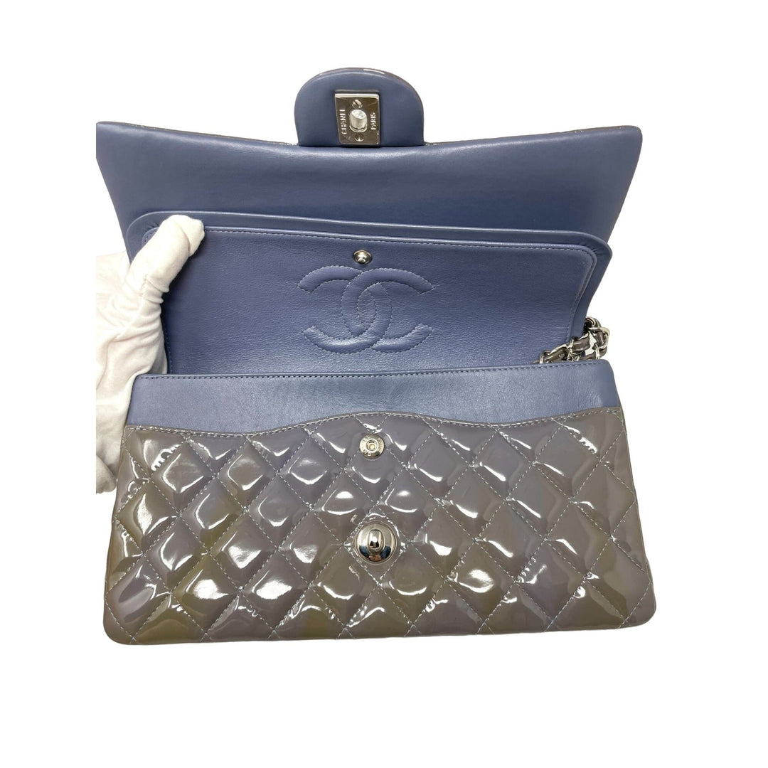 Top Quality Chanel Top Quality Chanel Classic Patent Medium Double New Bag - Grey