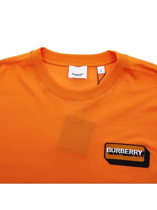 Burberry Logo Applique Short Sleeve T-Shirt Orange