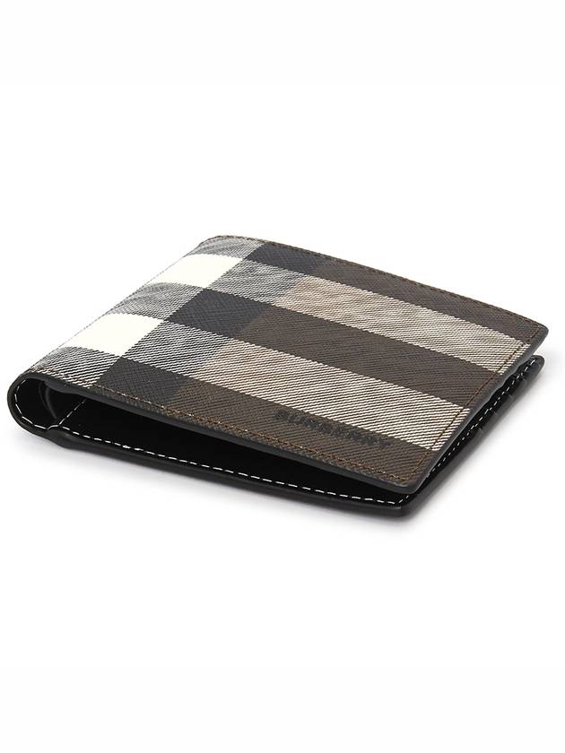 Burberry Check Leather International Bifold Wallet Dark Birch Brown
