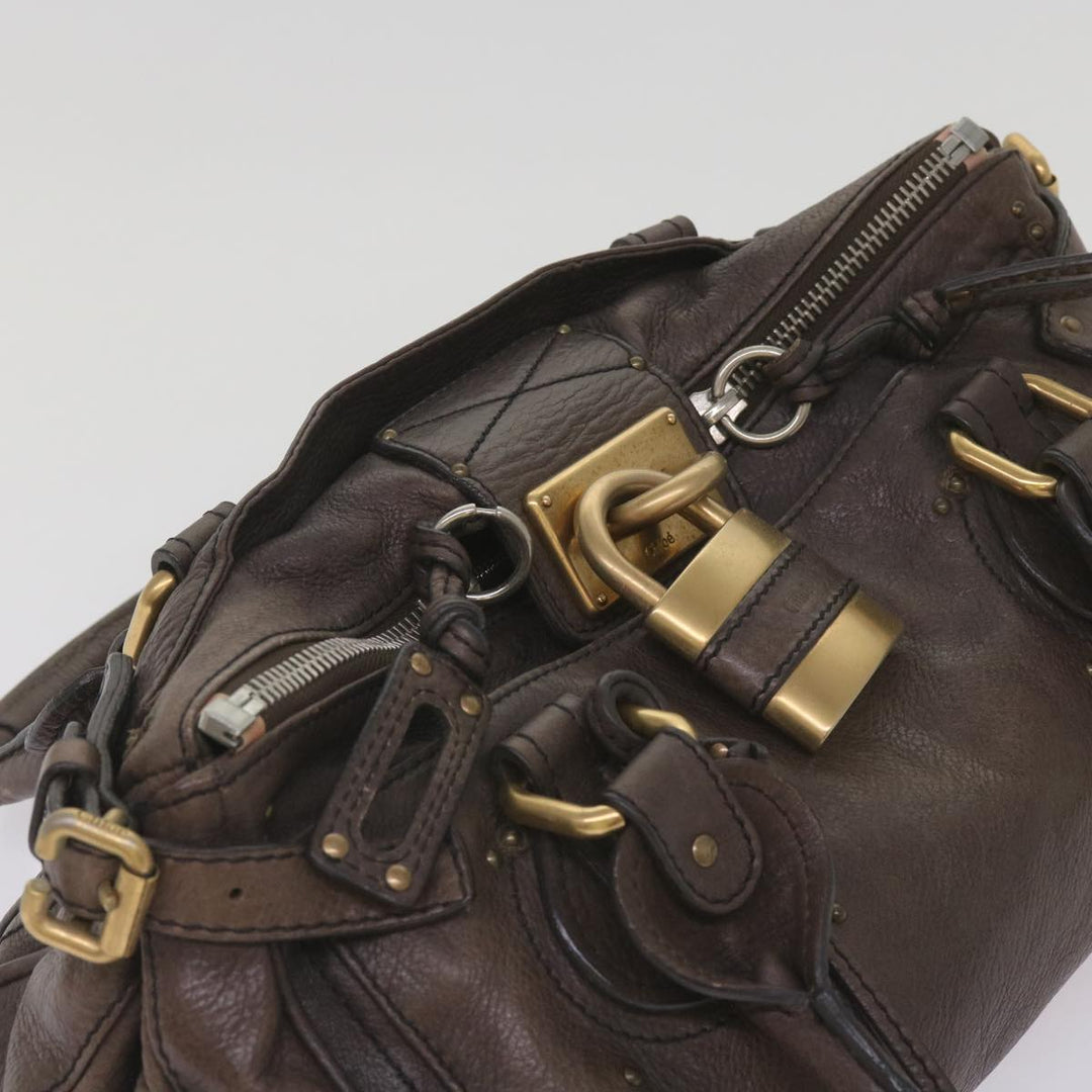 Chloe Paddington Shoulder Bag Leather Brown 66641