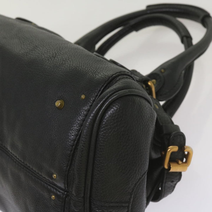 Chloe Paddington Shoulder Bag Leather Black 66642