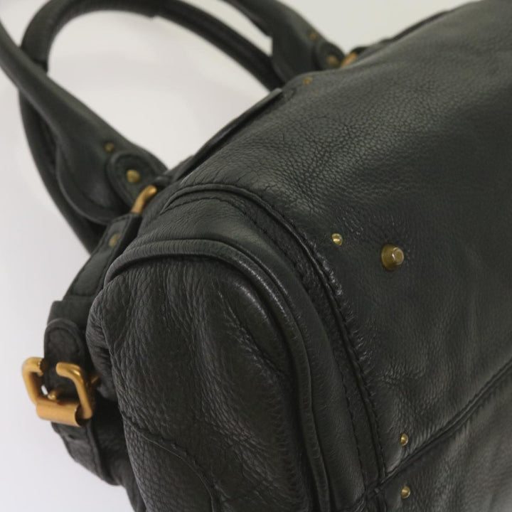 Chloe Paddington Shoulder Bag Leather Black 66642