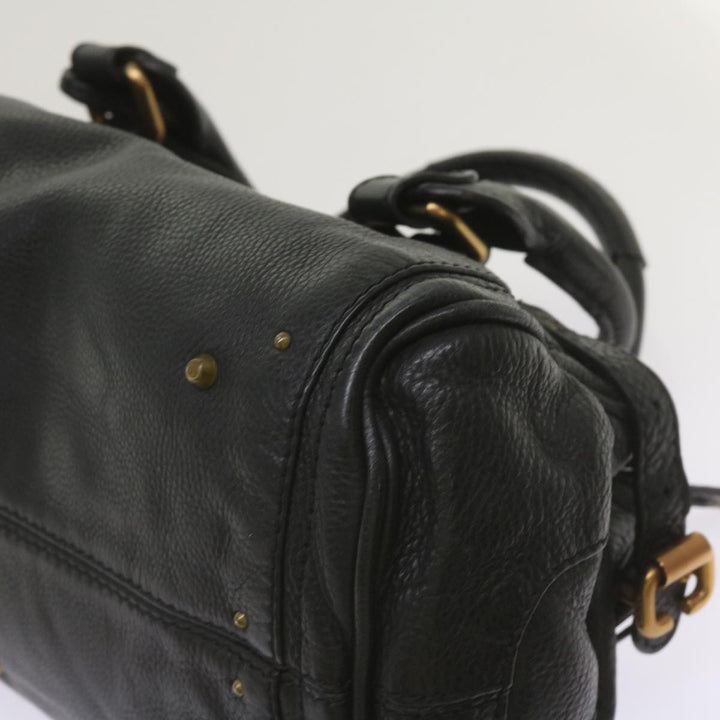 Chloe Paddington Shoulder Bag Leather Black 66642
