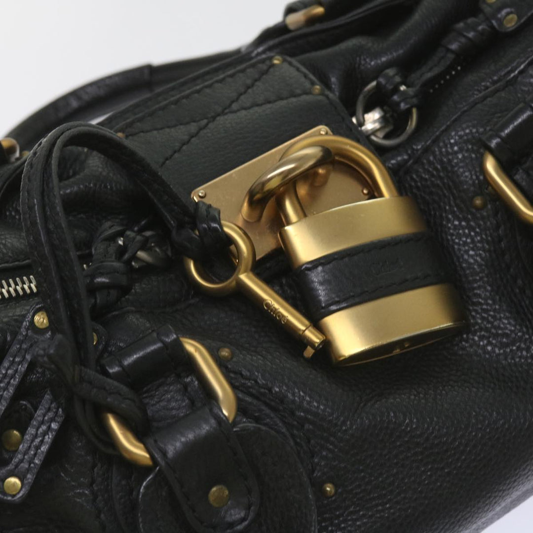 Chloe Paddington Shoulder Bag Leather Black 66642