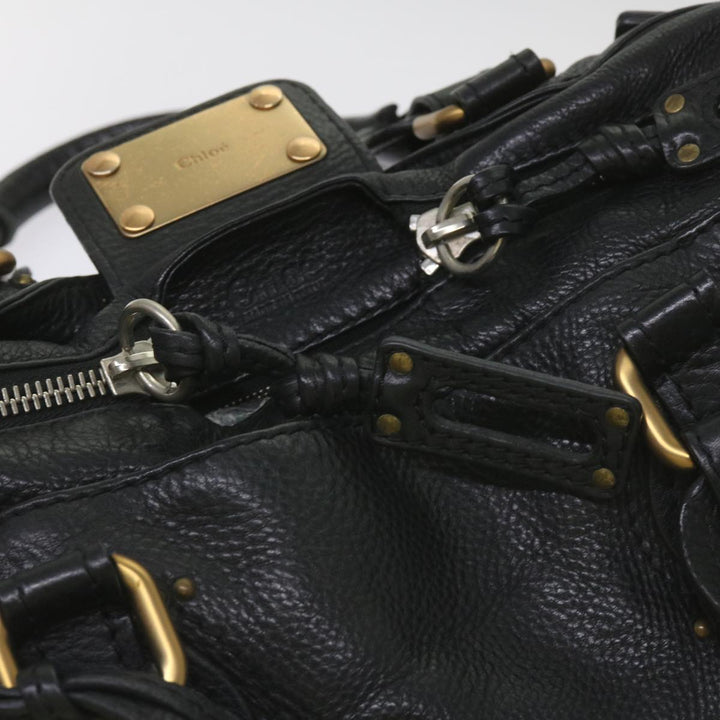 Chloe Paddington Shoulder Bag Leather Black 66642