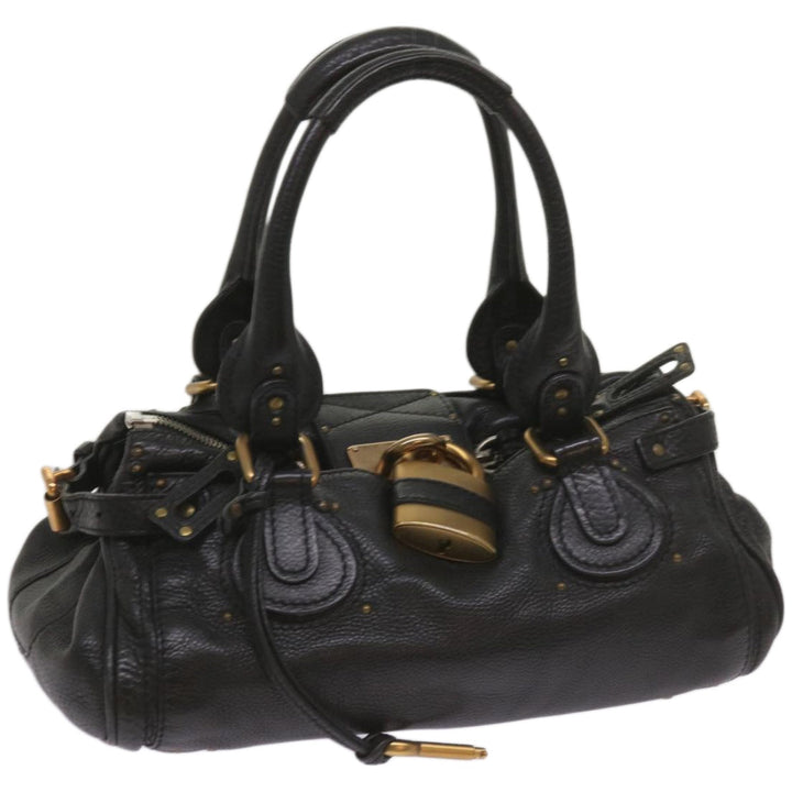 Chloe Paddington Shoulder Bag Leather Black 66642