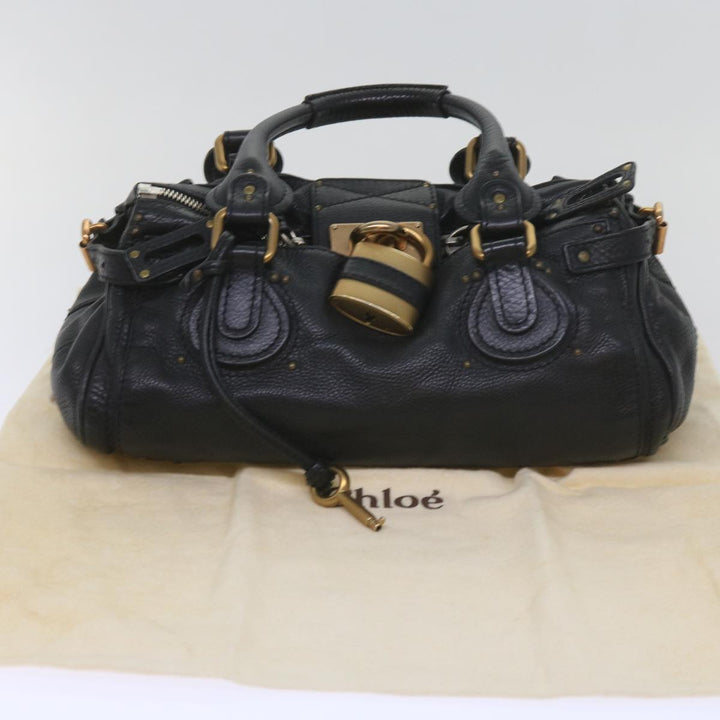Chloe Paddington Shoulder Bag Leather Black 66642