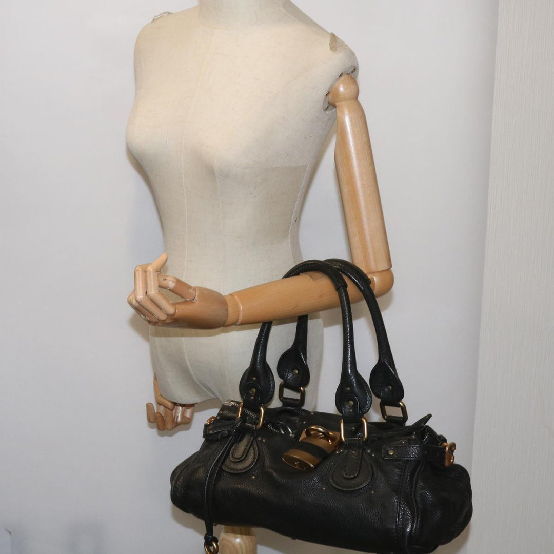 Chloe Paddington Shoulder Bag Leather Black 66642