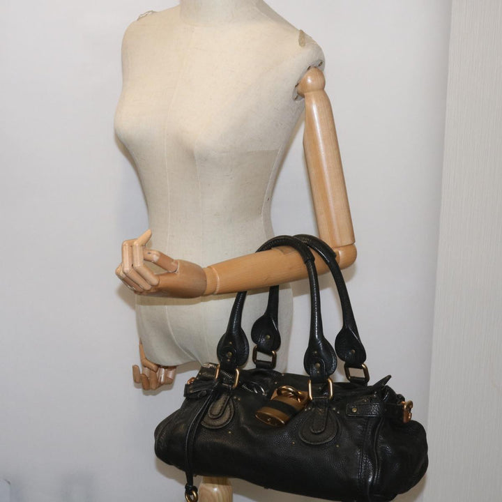 Chloe Paddington Shoulder Bag Leather Black 66642