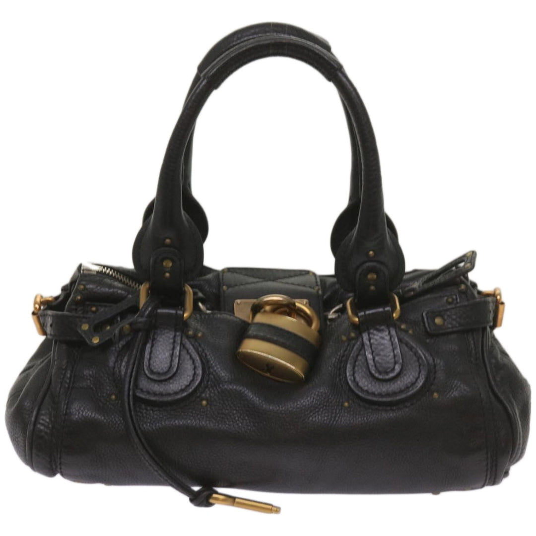 Chloe Paddington Shoulder Bag Leather Black 66642