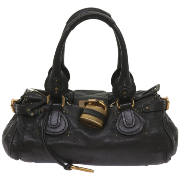 Chloe Paddington Shoulder Bag Leather Black 66642