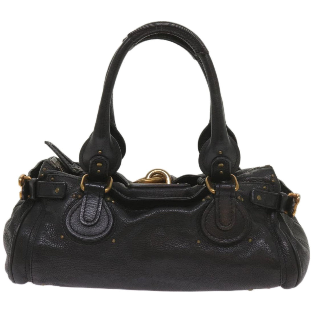 Chloe Paddington Shoulder Bag Leather Black 66642