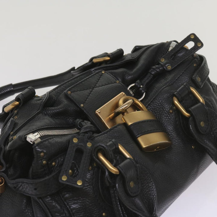 Chloe Paddington Shoulder Bag Leather Black 66642