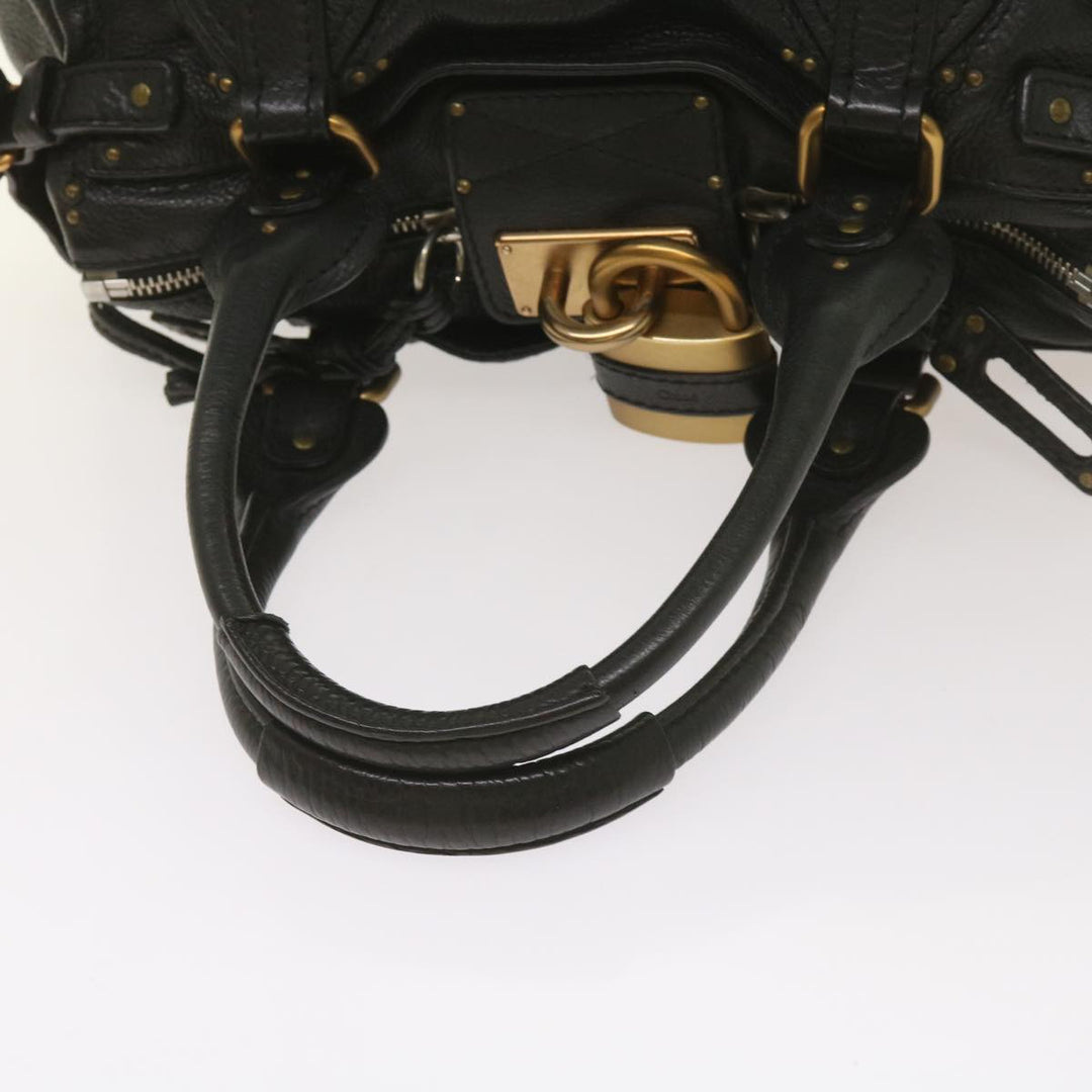 Chloe Paddington Shoulder Bag Leather Black 66642