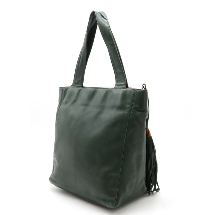 Top Quality Chanel Top Quality Chanel COCOMARK TASELL FRINGE Tote BAG Semi-sder leather dark green
