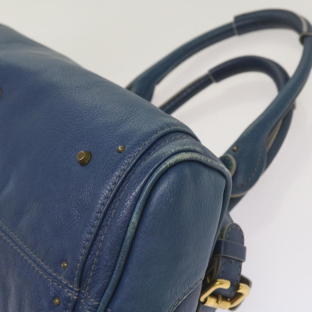 Chloe Paddington Shoulder Bag Leather Blue 66849