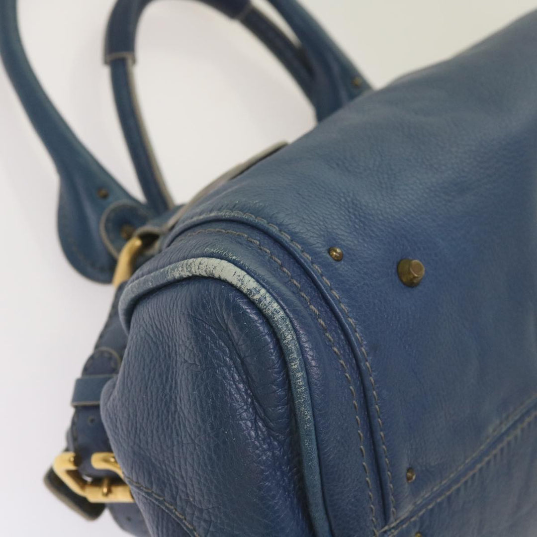 Chloe Paddington Shoulder Bag Leather Blue 66849