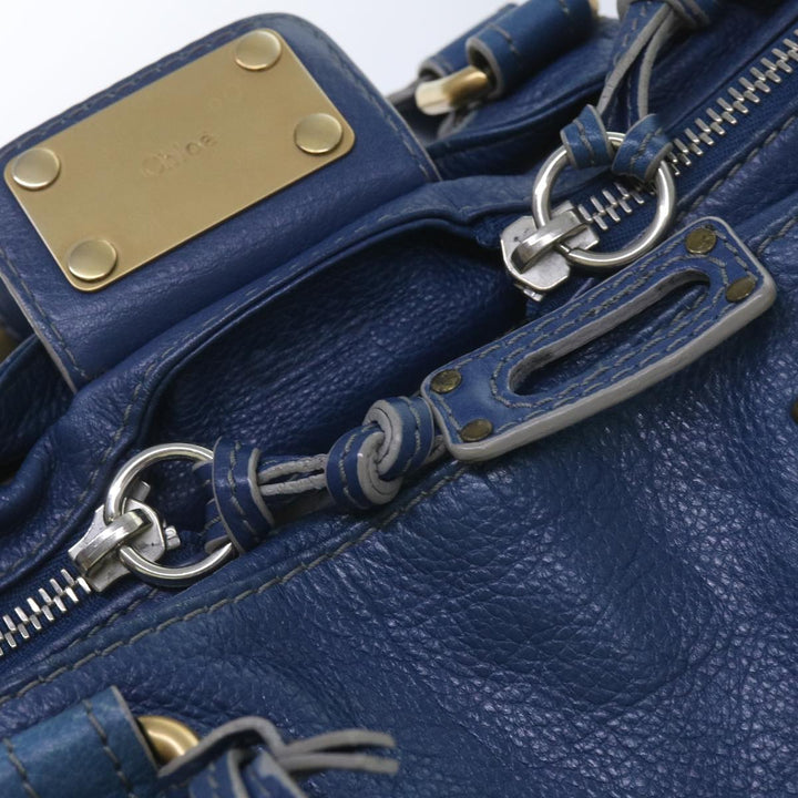 Chloe Paddington Shoulder Bag Leather Blue 66849