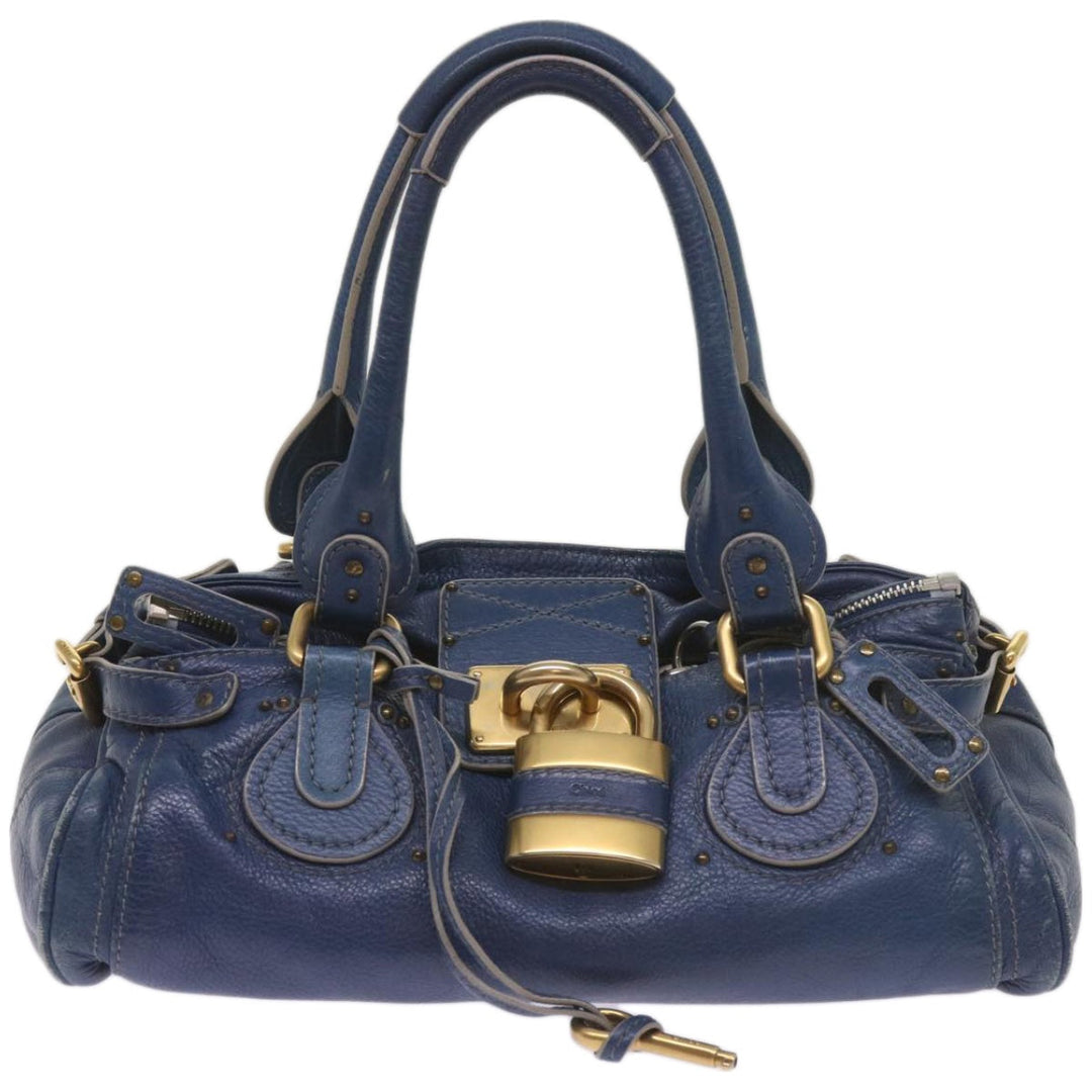 Chloe Paddington Shoulder Bag Leather Blue 66849