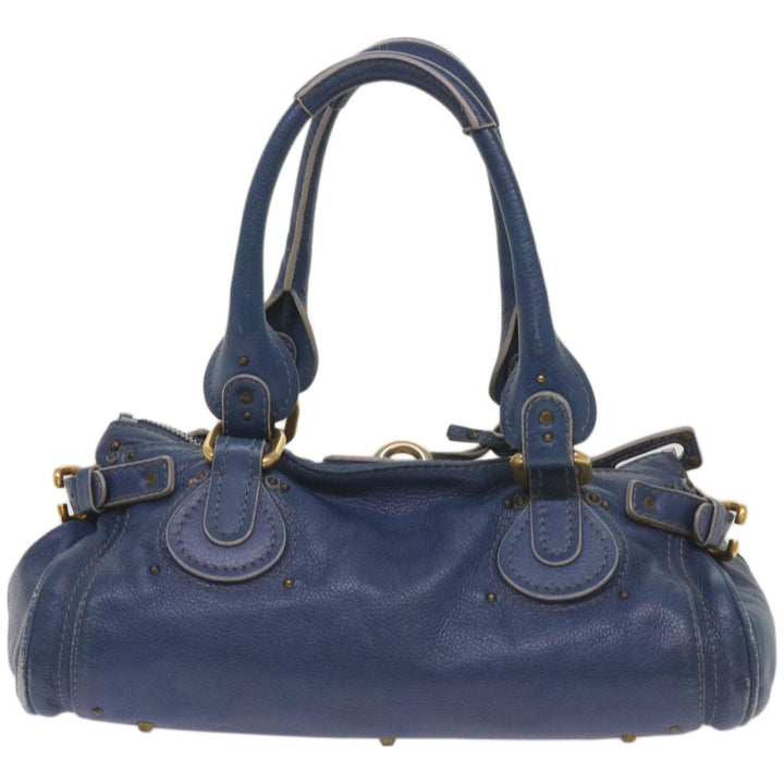 Chloe Paddington Shoulder Bag Leather Blue 66849