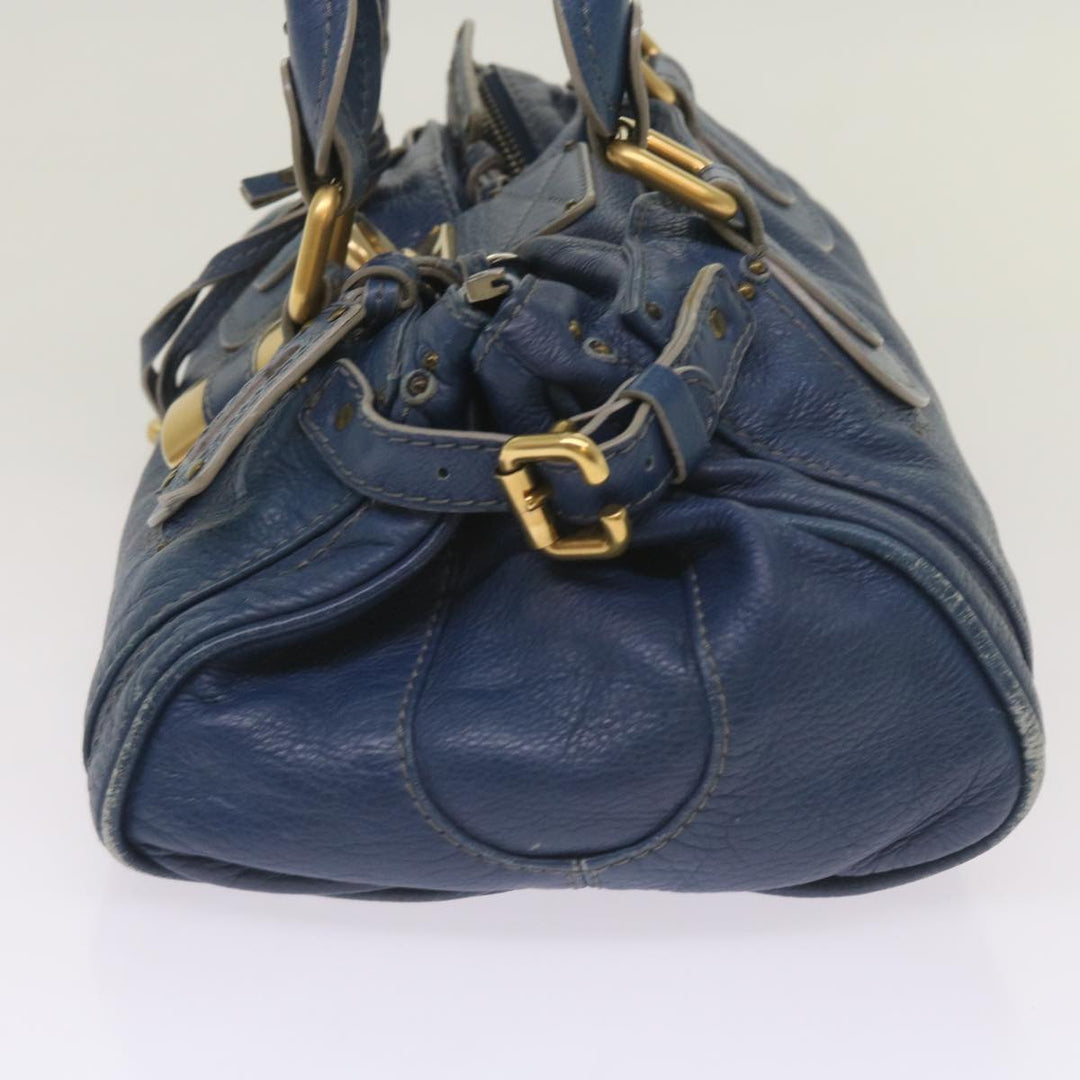 Chloe Paddington Shoulder Bag Leather Blue 66849