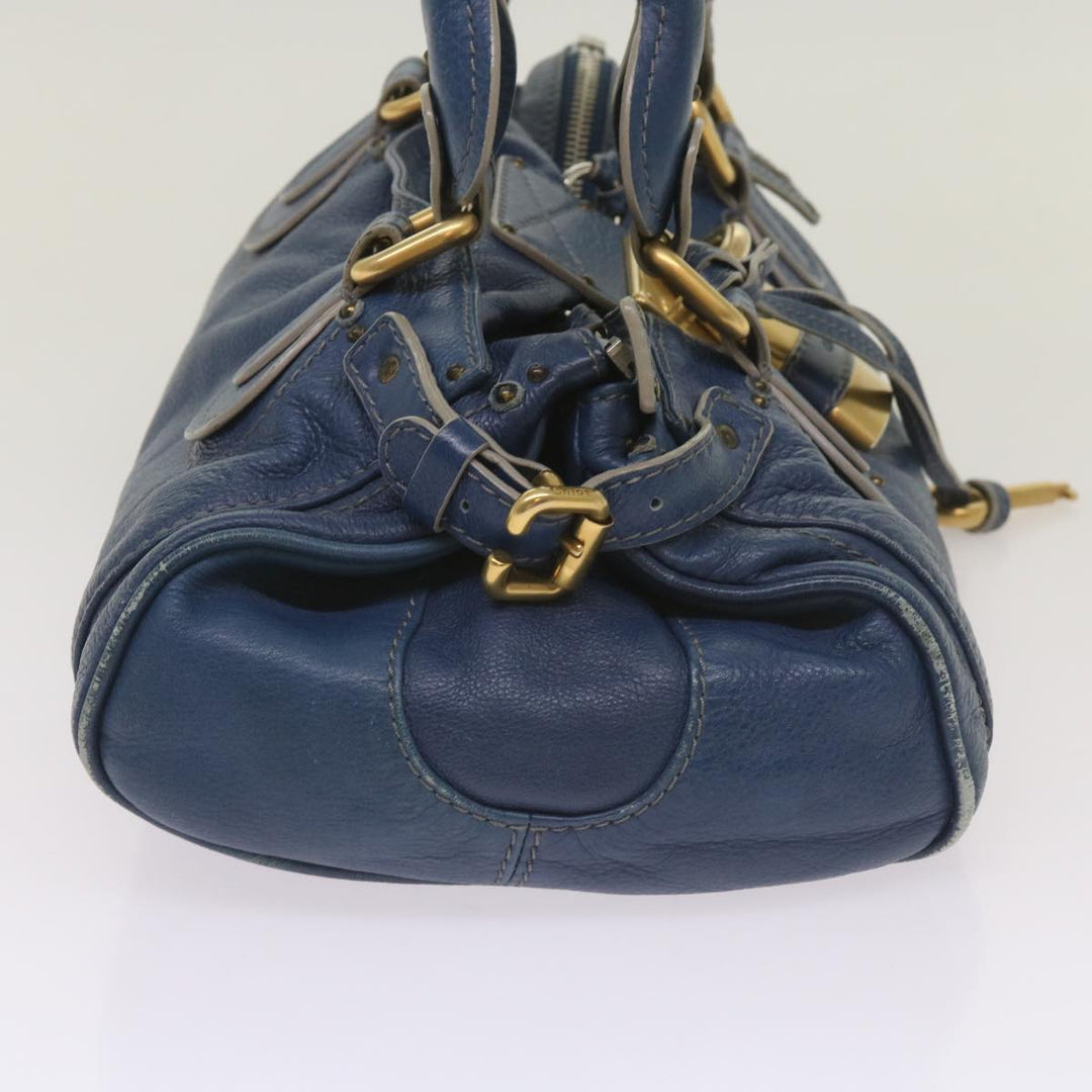 Chloe Paddington Shoulder Bag Leather Blue 66849